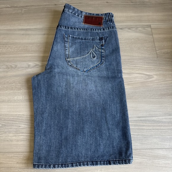 Ecko Unlimited Other - VTG Ecko UNLTD Shorts Mens 36 Blue Denim Baggy Wide Leg Jean Jorts Skater Y2K Bl